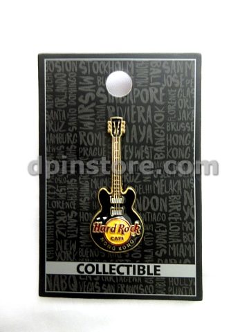 Hard Rock Cafe Hong Kong Guitar Pin (Black)