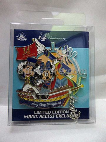Hong Kong Disneyland 14th Anniversary Mickey Mouse Limited Edition Pin
