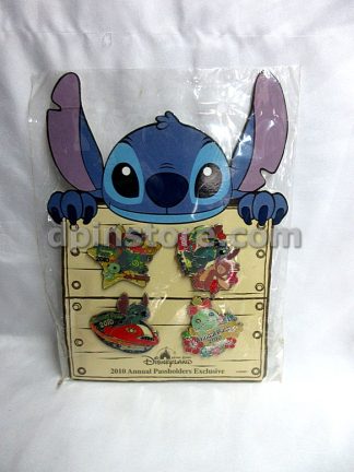 Hong Kong Disneyland 2010 Annual Passholders Exclusive Stitch Pin Set of 4