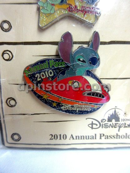 Hong Kong Disneyland 2010 Annual Passholders Exclusive Stitch Pin Set of 4