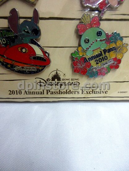 Hong Kong Disneyland 2010 Annual Passholders Exclusive Stitch Pin Set of 4