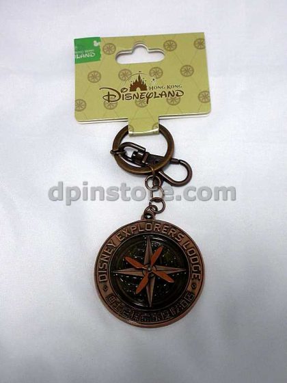 Hong Kong Disneyland Disney Explorers Lodge Souvenir Keychain