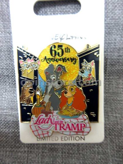 Hong Kong Disneyland Lady and the Trump 65th Anniversary Pin limited Edition