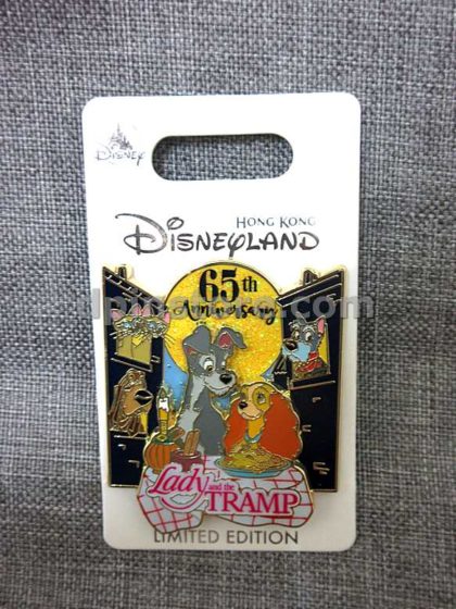 Hong Kong Disneyland Lady and the Trump 65th Anniversary Pin limited Edition