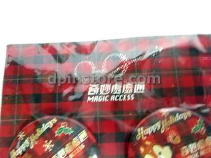 Hong Kong Disneyland "Magic Access" Christmas Badge Pins Set of 4