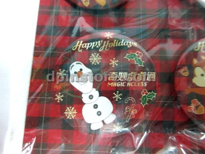 Hong Kong Disneyland "Magic Access" Christmas Badge Pins Set of 4