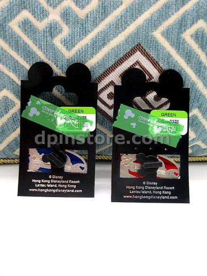 Hong Kong Disneyland Mickey Mouse and Minnie Mouse Pins Set of 2