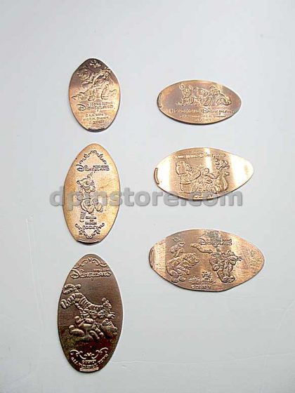 Hong Kong Disneyland Winnie the Pooh and Friends Elongated Penny Coins Lots of 6