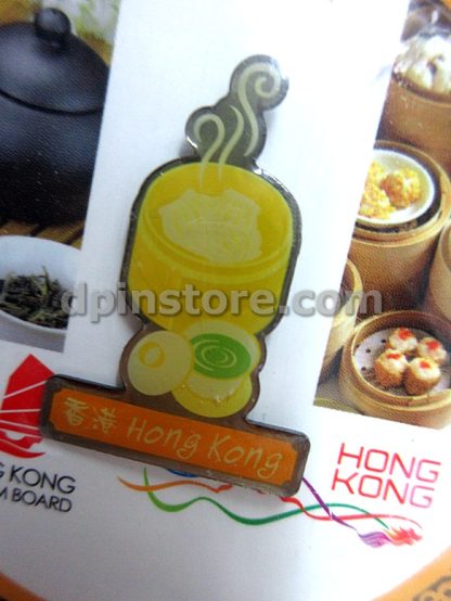 Hong Kong Souvenir Pin (Dim Sum Graphic)