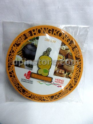 Hong Kong Souvenir Pin (Dim Sum Graphic)